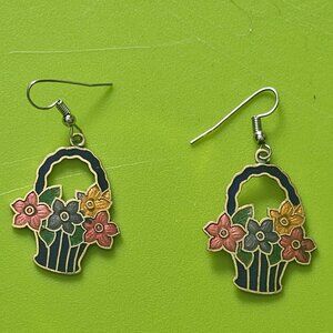 Vintage Earrings flower baskets